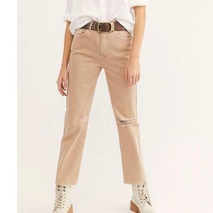 Free People high rise black straight leg jeans